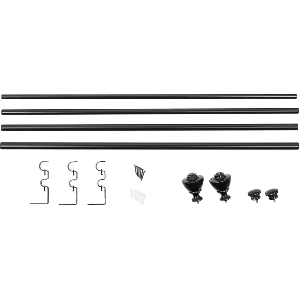 Amazon Basics 1Inch Wall Curtain Rod with Urn Finials 36 to 72 NickelBlack