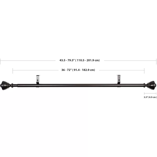 Amazon Basics 1Inch Wall Curtain Rod with Urn Finials 36 to 72 NickelBronze