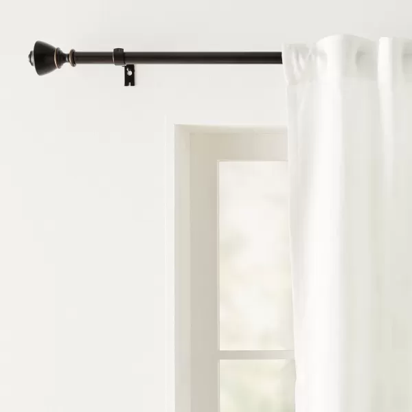 Amazon Basics 1Inch Wall Curtain Rod with Urn Finials 36 to 72 NickelBronze