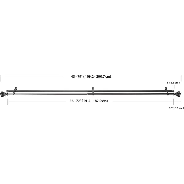 Amazon Basics 1Inch Wall Curtain Rod with Urn Finials 36 to 72 NickelBronze
