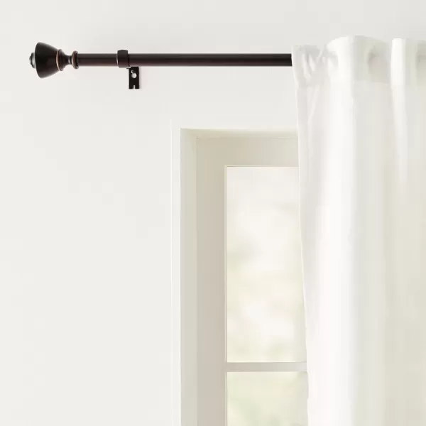 Amazon Basics 1Inch Wall Curtain Rod with Urn Finials 36 to 72 NickelBronze