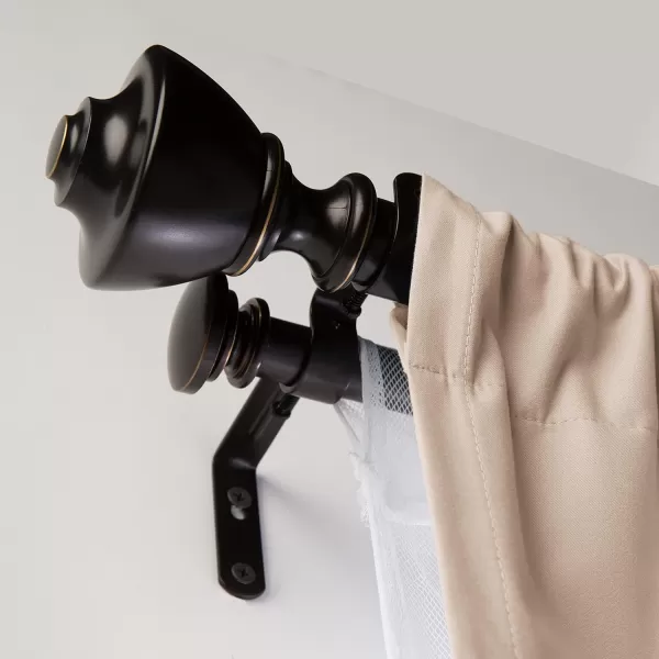 Amazon Basics 1Inch Wall Curtain Rod with Urn Finials 36 to 72 NickelBronze