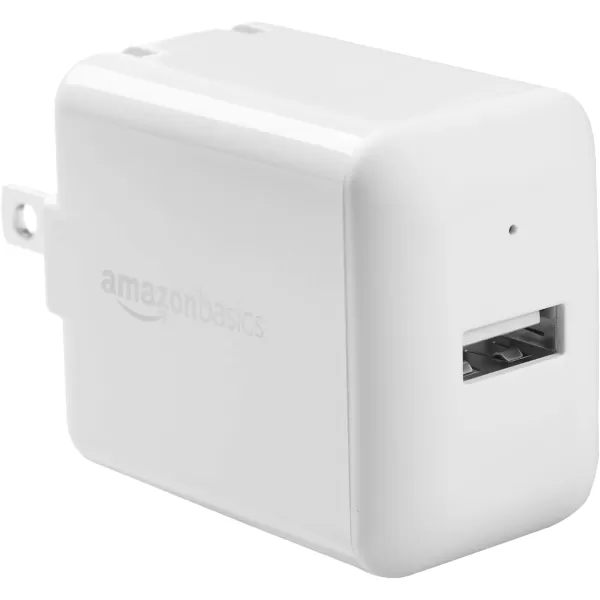 Amazon Basics 24W TwoPort USBA Wall Charger 12W 24A per port for Phones iPhone 1514131211X Samsung and more nonPPS BlackWhite