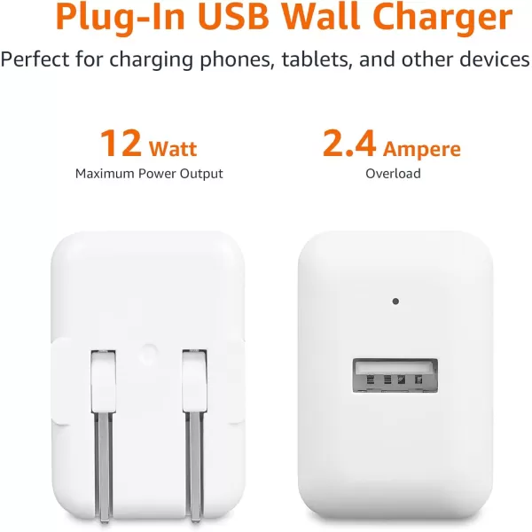 Amazon Basics 24W TwoPort USBA Wall Charger 12W 24A per port for Phones iPhone 1514131211X Samsung and more nonPPS BlackWhite