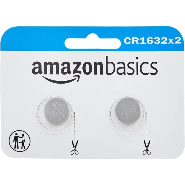 Amazon Basics 2Pack CR1632 Lithium Coin Cell Battery 3 Volt Long Lasting Power MercuryFree12 Count Pack of 1