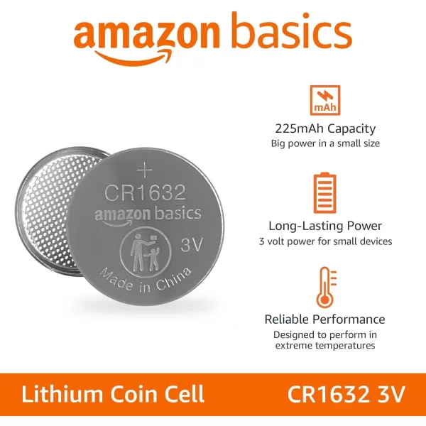 Amazon Basics 2Pack CR1632 Lithium Coin Cell Battery 3 Volt Long Lasting Power MercuryFree4 Count Pack of 1