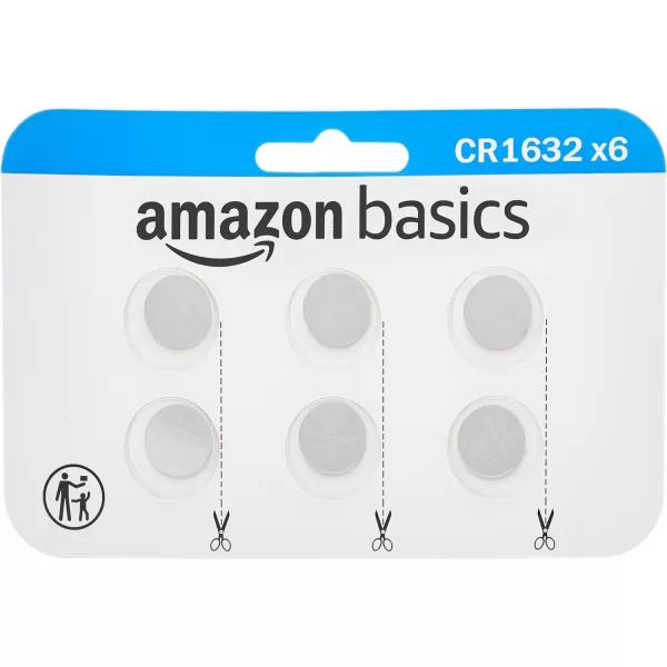 Amazon Basics 2Pack CR1632 Lithium Coin Cell Battery 3 Volt Long Lasting Power MercuryFree6 Count Pack of 1