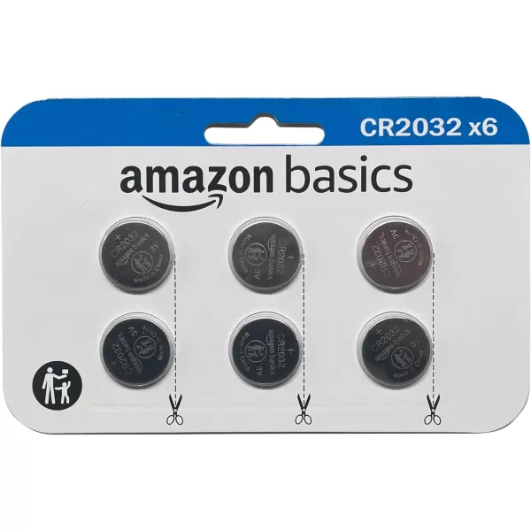 Amazon Basics 2Pack CR1632 Lithium Coin Cell Battery 3 Volt Long Lasting Power MercuryFree6 Count Pack of 1