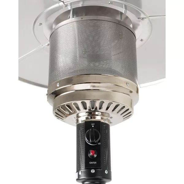 Amazon Basics 46000 BTU Outdoor Propane Patio Heater with Wheels Commercial  Residential Large BlackStainless SteelBlackStainless Steel