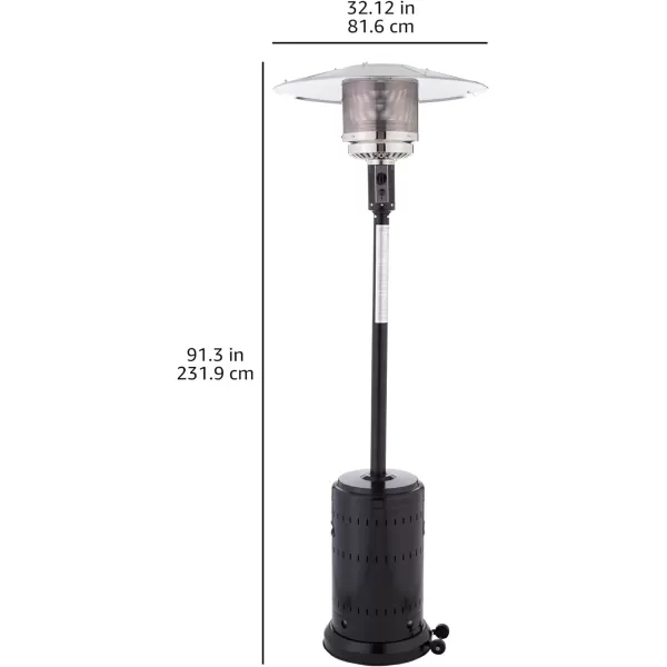 Amazon Basics 46000 BTU Outdoor Propane Patio Heater with Wheels Commercial  Residential Large BlackStainless SteelHavana Bronze