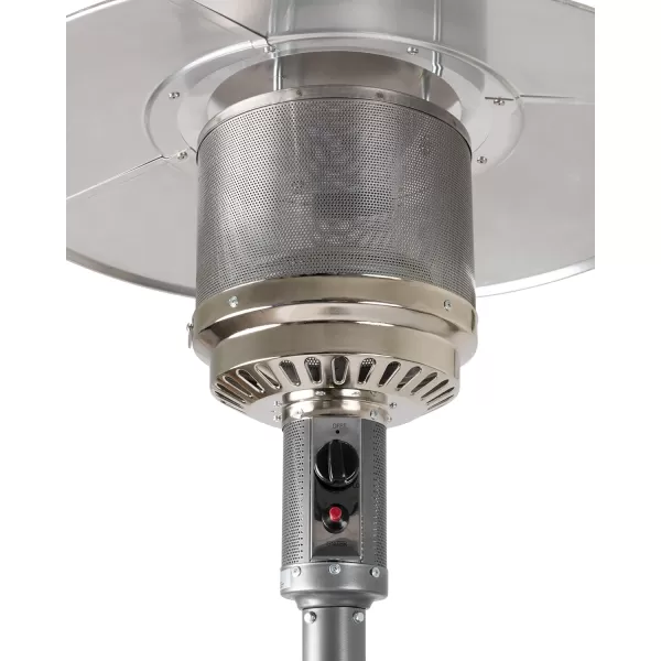 Amazon Basics 46000 BTU Outdoor Propane Patio Heater with Wheels Commercial  Residential Large BlackStainless SteelSlate Gray