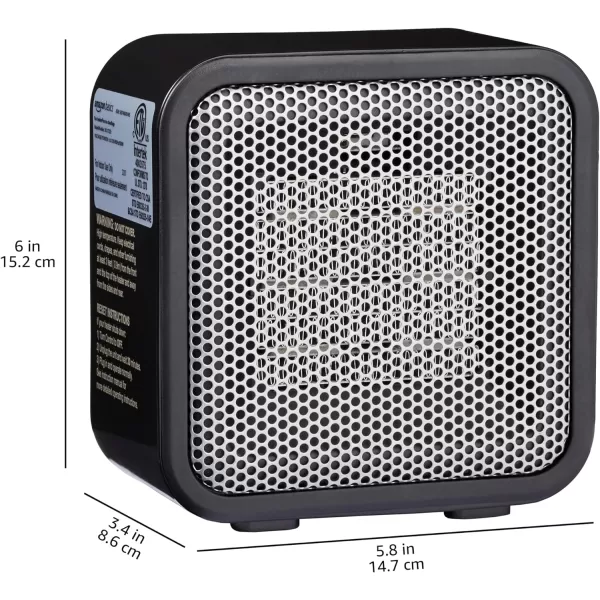 Amazon Basics 500Watt Ceramic Small Space Personal Mini Heater  BlueBlack
