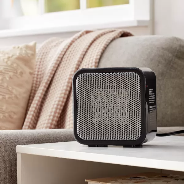 Amazon Basics 500Watt Ceramic Small Space Personal Mini Heater  BlueBlack