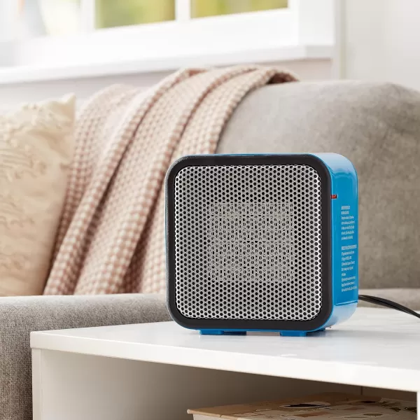 Amazon Basics 500Watt Ceramic Small Space Personal Mini Heater  BlueBlue