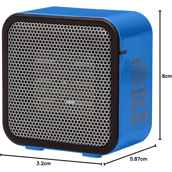 Amazon Basics 500Watt Ceramic Small Space Personal Mini Heater  BlueBlue