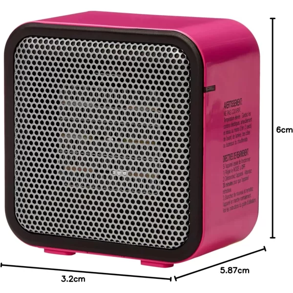 Amazon Basics 500Watt Ceramic Small Space Personal Mini Heater  BluePink