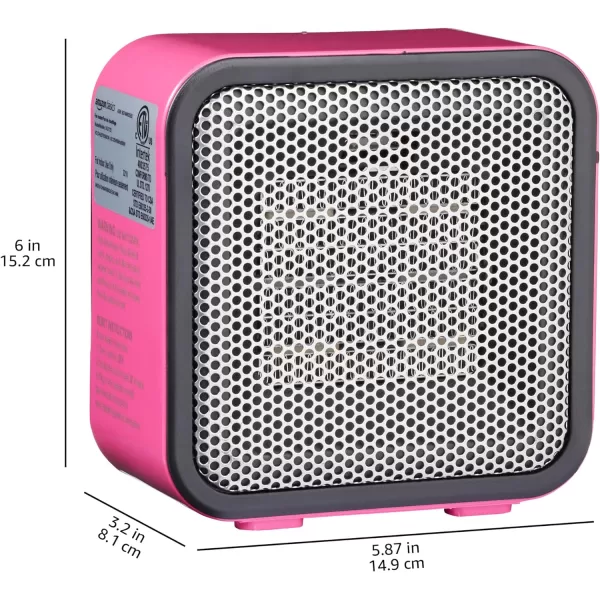 Amazon Basics 500Watt Ceramic Small Space Personal Mini Heater  BluePink