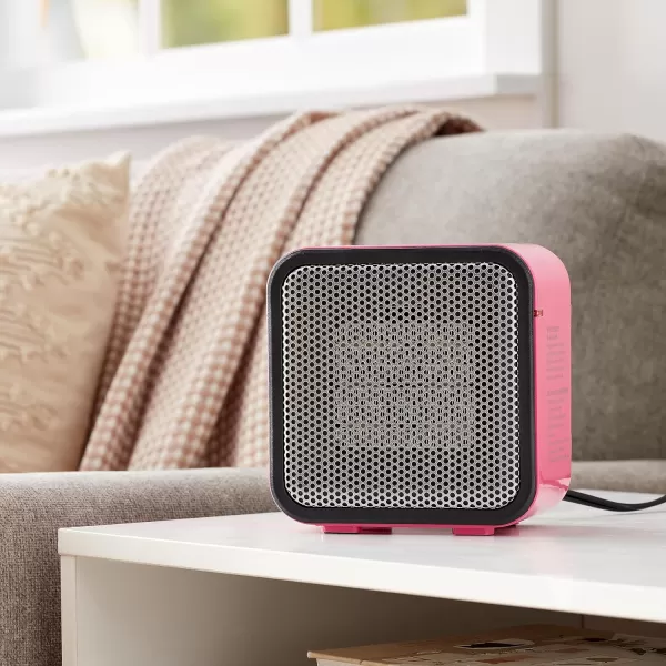 Amazon Basics 500Watt Ceramic Small Space Personal Mini Heater  BluePink