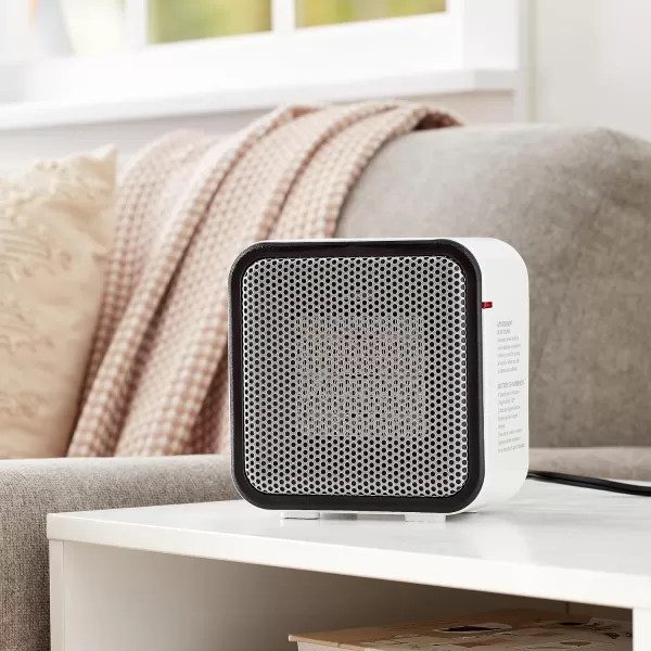 Amazon Basics 500Watt Ceramic Small Space Personal Mini Heater  BlueWhite