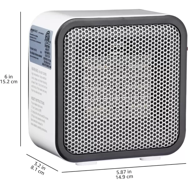 Amazon Basics 500Watt Ceramic Small Space Personal Mini Heater  BlueWhite