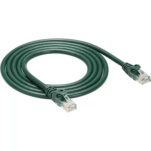 Amazon Basics 5Pack RJ45 Cat 6 Ethernet Patch Cable 10Gpbs HighSpeed Cable GoldPlated Snagless 10 Foot MulticolorGreen