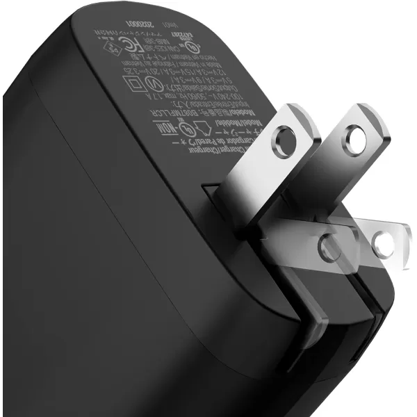 Amazon Basics 68W TwoPort GaN Wall Charger with 1 USBC 60W  1 USBA Ports 18W with PD for Laptops Tablets  Phones iPhone 1514131211XiPadMacPro Samsung  more nonPPS BlackBlack