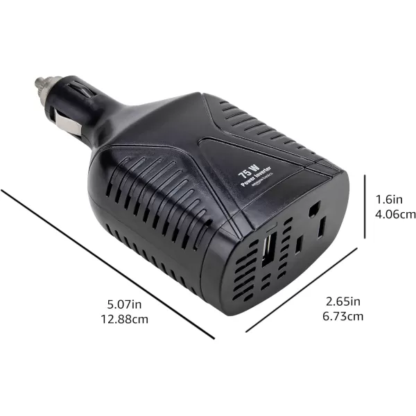 Amazon Basics 750W Car Power Inverter 12V to 110V for Vehicles Grey 834 x 52 x 22 inchesBlack