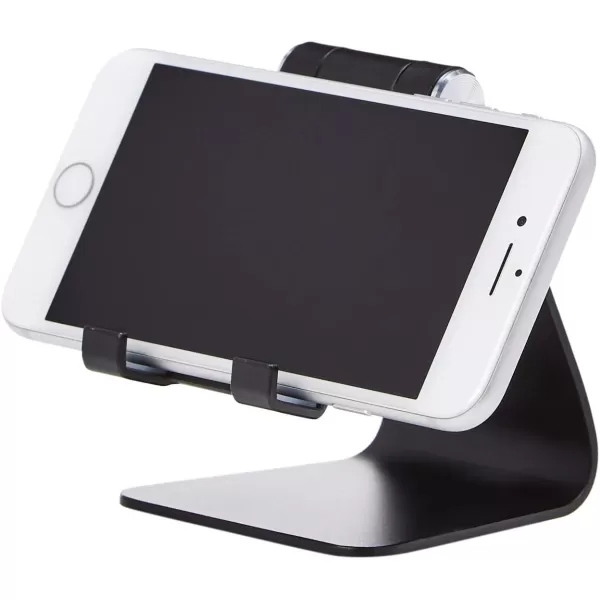 Amazon Basics Adjustable Aluminum Cell Phone Desk Stand for iPhone and Android BlackBlack