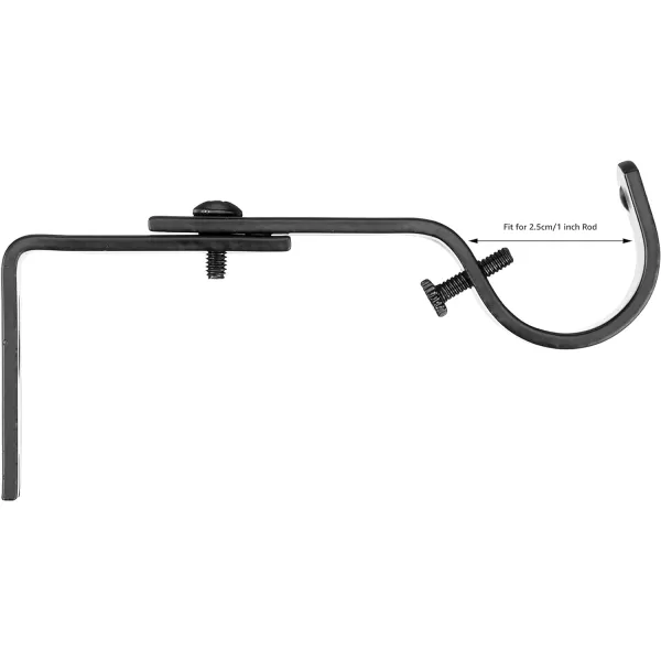 Amazon Basics Adjustable Curtain Rod Wall Bracket Hooks Set of 2 Silver NickelBlack