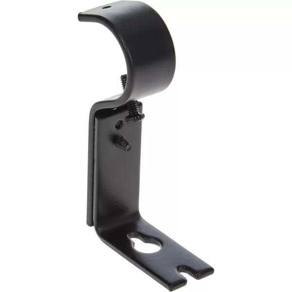 Amazon Basics Adjustable Curtain Rod Wall Bracket Hooks Set of 2 Silver NickelBlack