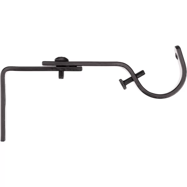 Amazon Basics Adjustable Curtain Rod Wall Bracket Hooks Set of 2 Silver NickelBronze