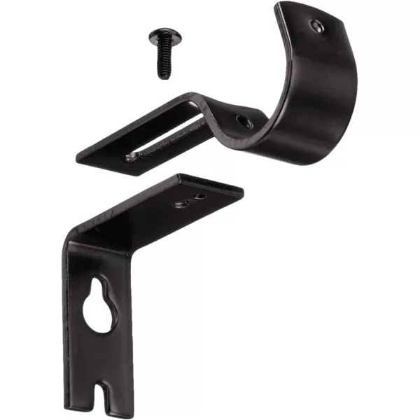 Amazon Basics Adjustable Curtain Rod Wall Bracket Hooks Set of 2 Silver NickelBronze