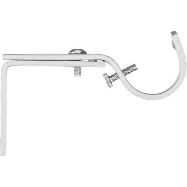 Amazon Basics Adjustable Curtain Rod Wall Bracket Hooks Set of 2 Silver NickelSilver Nickel