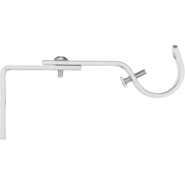 Amazon Basics Adjustable Curtain Rod Wall Bracket Hooks Set of 2 Silver NickelSilver Nickel