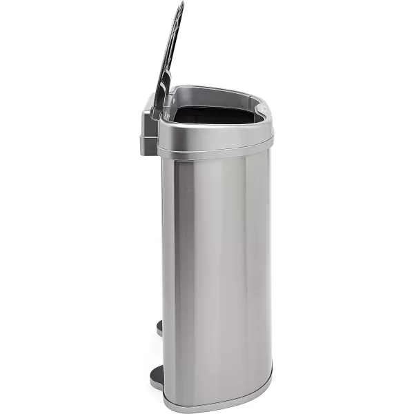 Amazon Basics Automatic HandsFree Stainless Steel DShaped Trash Can 70 litres 2 Bins2 Bins
