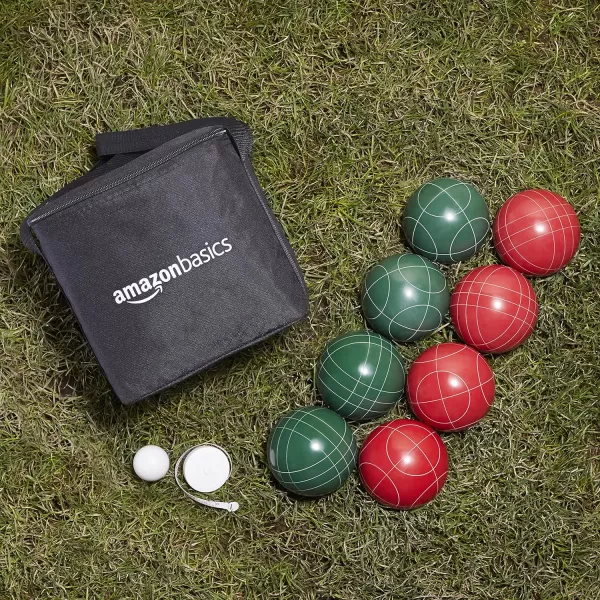 Amazon Basics Bocce Ball Outdoor Yard Games Set with Soft Carrying Case100mm