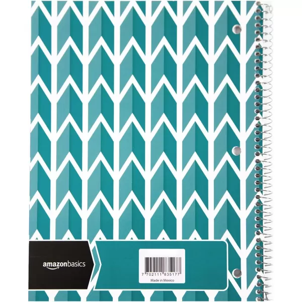 Amazon Basics College Ruled Wirebound Spiral Notebook 100 Sheet  5Pack Assorted Sunburst Pattern ColorsAssorted Lattice Pattern
