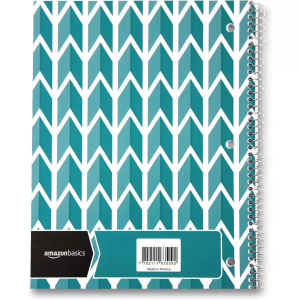 Amazon Basics College Ruled Wirebound Spiral Notebook 100 Sheet  5Pack Assorted Sunburst Pattern ColorsAssorted Lattice Pattern