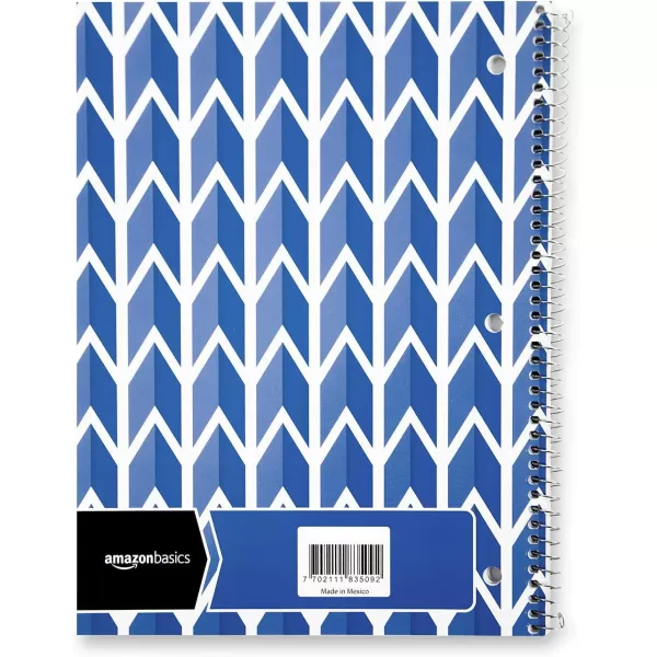 Amazon Basics College Ruled Wirebound Spiral Notebook 100 Sheet  5Pack Assorted Sunburst Pattern ColorsAssorted Lattice Pattern