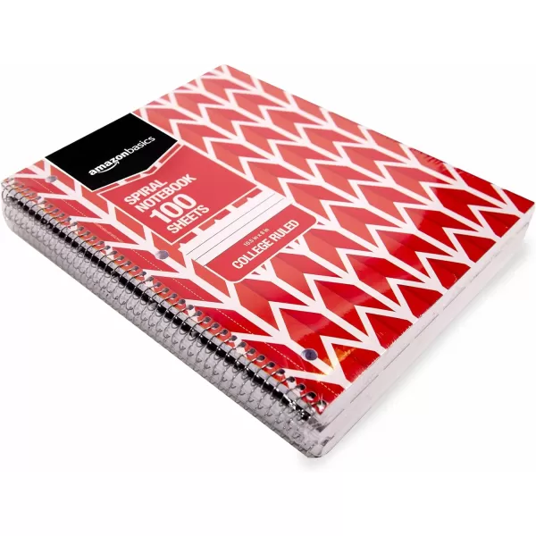 Amazon Basics College Ruled Wirebound Spiral Notebook 100 Sheet  5Pack Assorted Sunburst Pattern ColorsAssorted Lattice Pattern