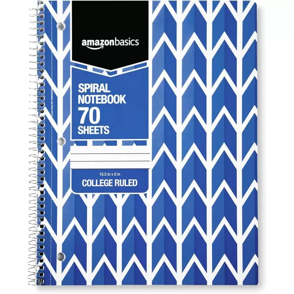 Amazon Basics College Ruled Wirebound Spiral Notebook 100 Sheet  5Pack Assorted Sunburst Pattern ColorsAssorted Lattice Pattern