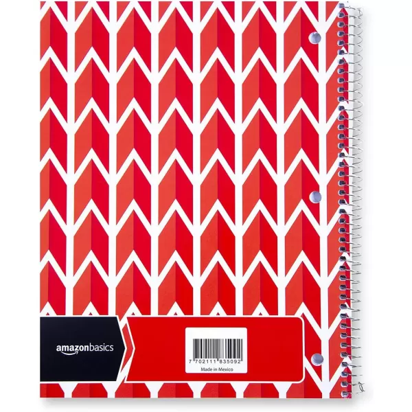 Amazon Basics College Ruled Wirebound Spiral Notebook 100 Sheet  5Pack Assorted Sunburst Pattern ColorsAssorted Lattice Pattern