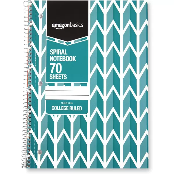 Amazon Basics College Ruled Wirebound Spiral Notebook 100 Sheet  5Pack Assorted Sunburst Pattern ColorsAssorted Lattice Pattern