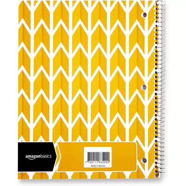 Amazon Basics College Ruled Wirebound Spiral Notebook 100 Sheet  5Pack Assorted Sunburst Pattern ColorsAssorted Lattice Pattern