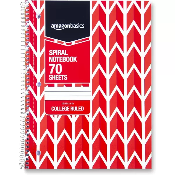 Amazon Basics College Ruled Wirebound Spiral Notebook 100 Sheet  5Pack Assorted Sunburst Pattern ColorsAssorted Lattice Pattern