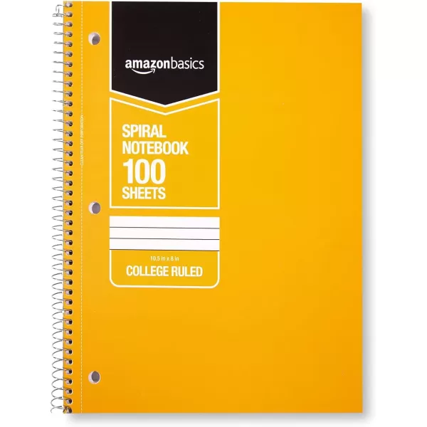 Amazon Basics College Ruled Wirebound Spiral Notebook 100 Sheet  5Pack Assorted Sunburst Pattern ColorsAssorted Solid