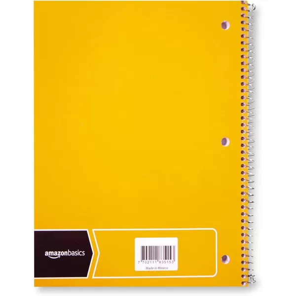 Amazon Basics College Ruled Wirebound Spiral Notebook 100 Sheet  5Pack Assorted Sunburst Pattern ColorsAssorted Solid