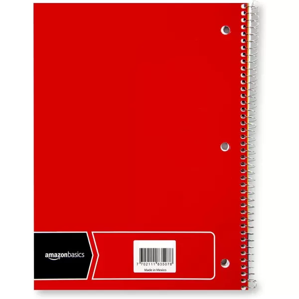 Amazon Basics College Ruled Wirebound Spiral Notebook 100 Sheet  5Pack Assorted Sunburst Pattern ColorsAssorted Solid