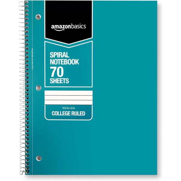Amazon Basics College Ruled Wirebound Spiral Notebook 100 Sheet  5Pack Assorted Sunburst Pattern ColorsAssorted Solid