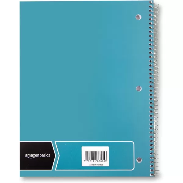 Amazon Basics College Ruled Wirebound Spiral Notebook 100 Sheet  5Pack Assorted Sunburst Pattern ColorsAssorted Solid
